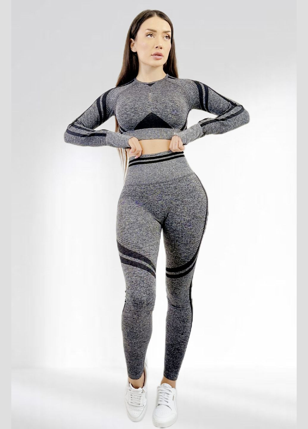 Костюм для фітнесу жіночий лосини пуш ап та топ LILAFIT (307923242)