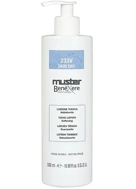 Тонік-лосьйон для обличчя зволожуючий та заспокійлий Skin Day 233V Tonic 500ml (1528854-42438950) Muster Benexere (368886240)