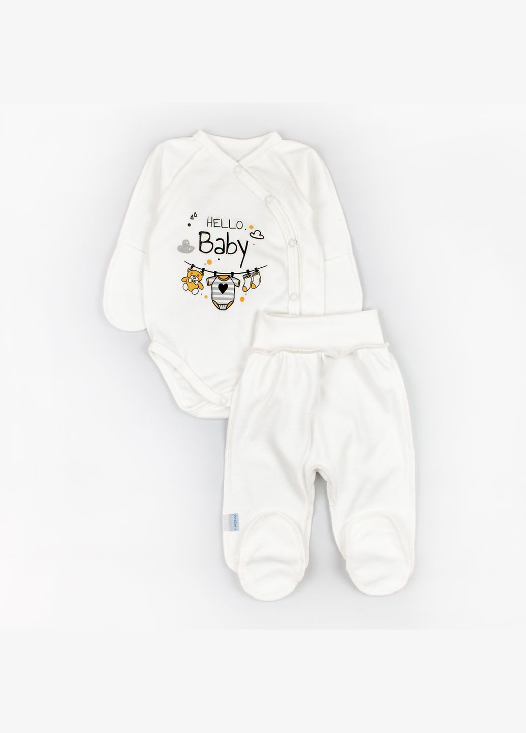 Молочний демісезонний набір для новонародженого hello baby молочний dexter's