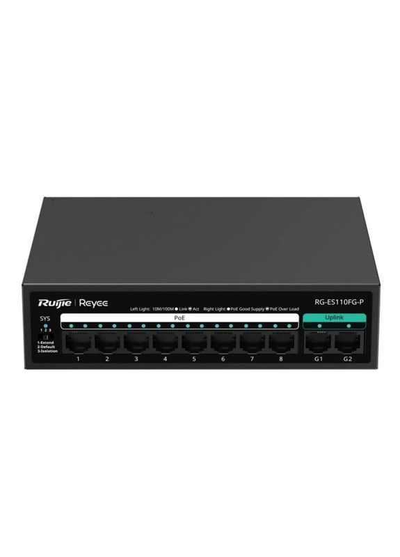 Коммутатор 10 портов неуправляемый Reyee RG-ES110FG-P PoE Ruijie (400042112)