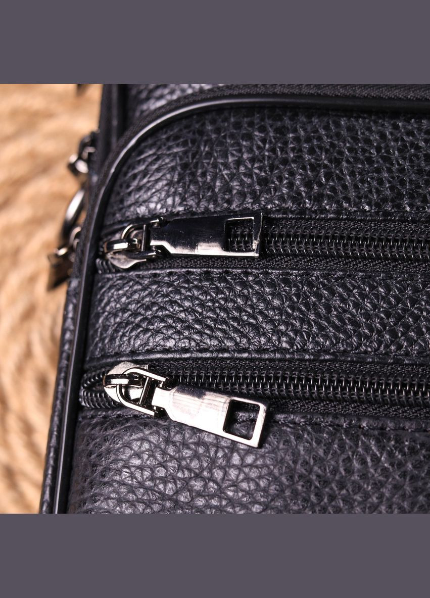 Кожаная сумка кросс боди мужская через плечо черная 21270 Vintage (329195737)