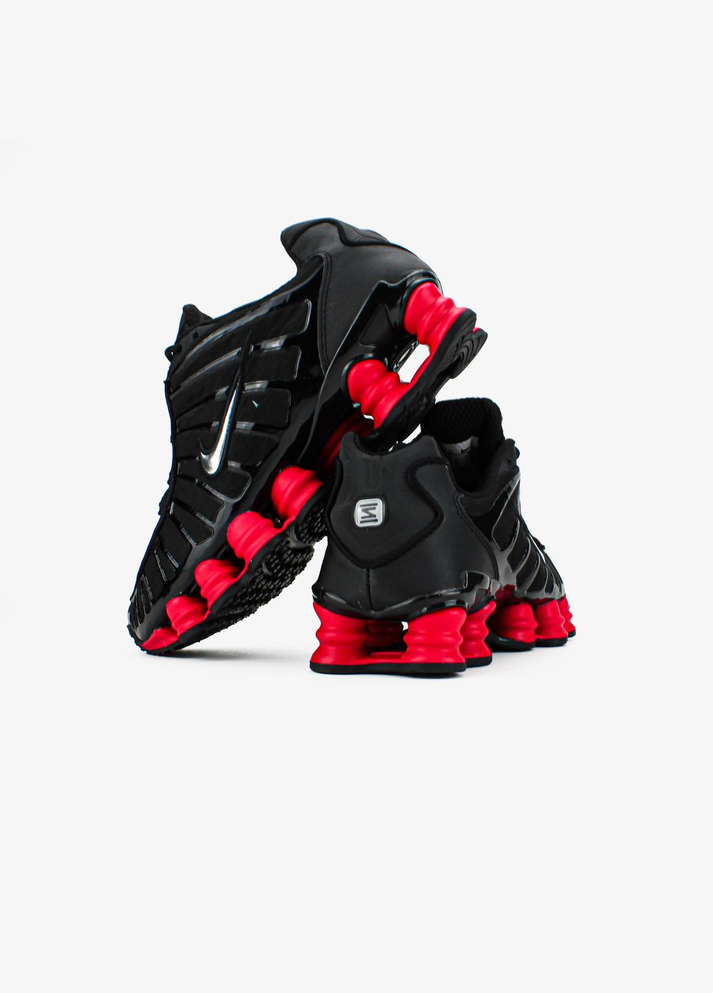 Черные демисезонные кроссовки мужские nike shox black red | найк шокс черные красные No Brand
