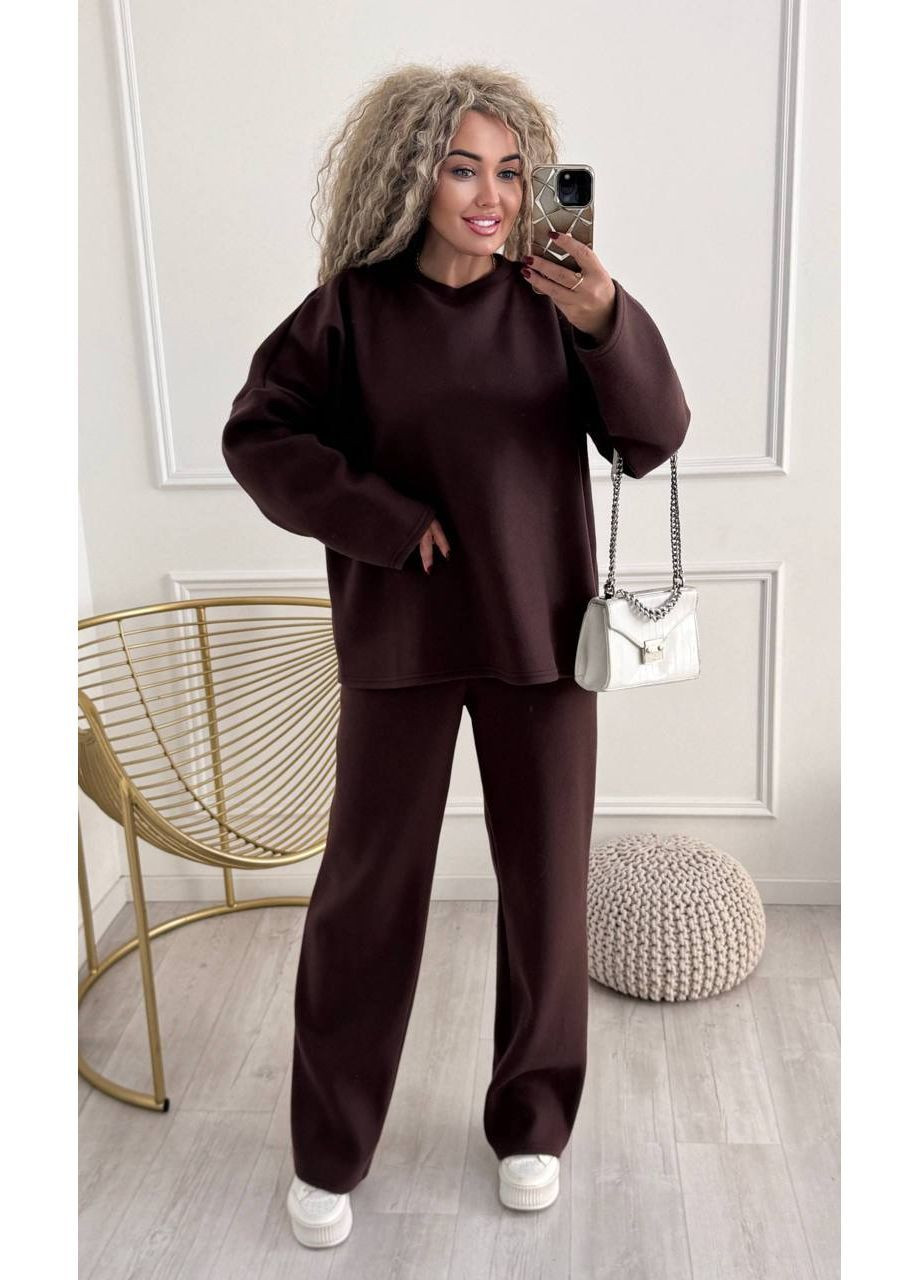 Костюм 397 подвійна Ангора Арктика светр оверсайз та штани кльош Україна (370169372)