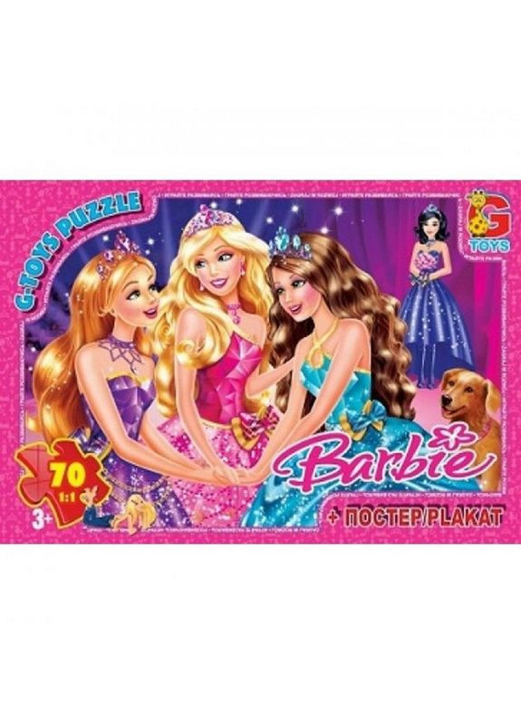 Дитячий пазл "Barbie" BA007 плакат 70 елементів G-Toys (323637917)