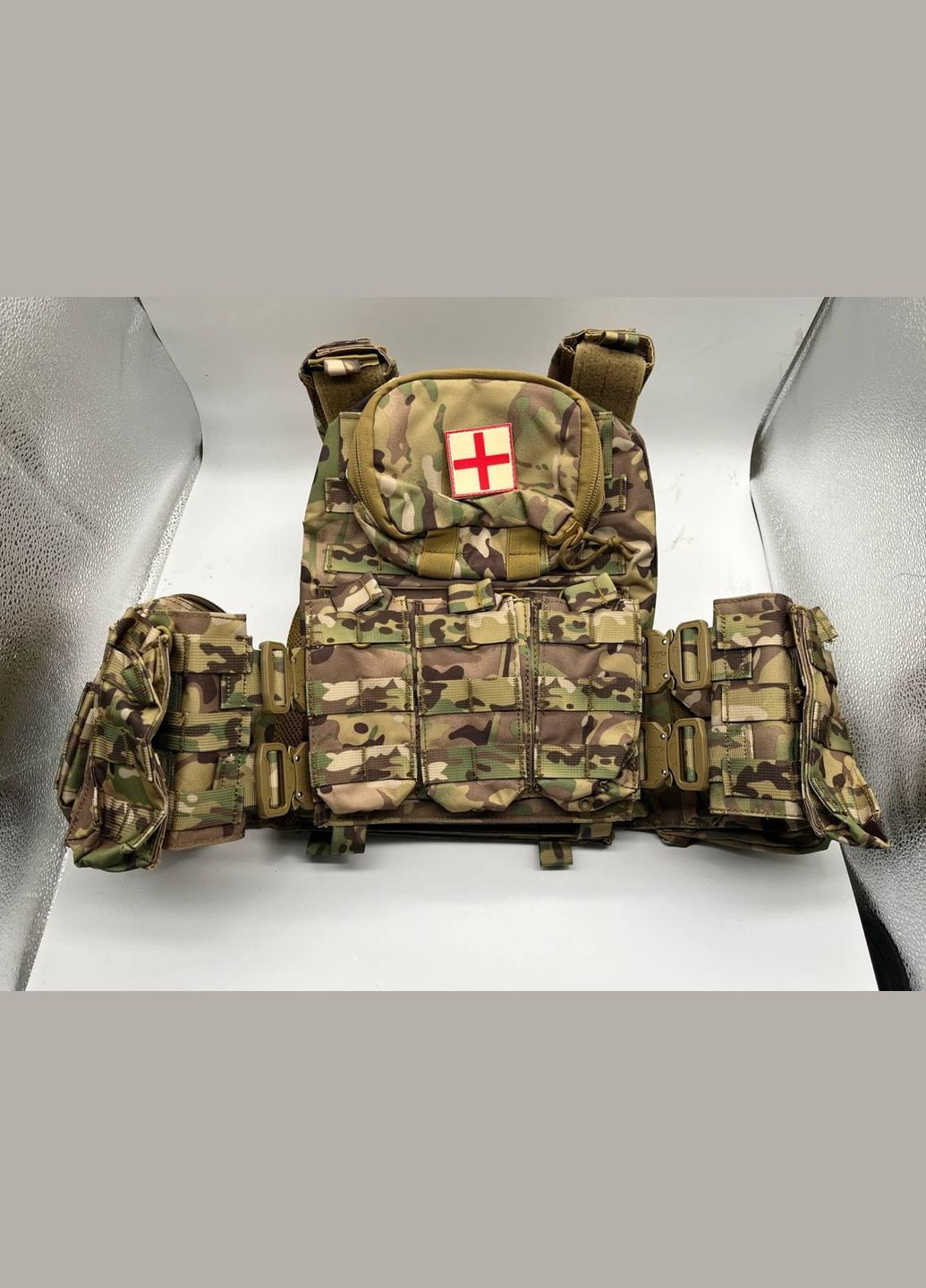 Жилет тактичний плитоноска YAKEDA molle мультикам No Brand (299461008)