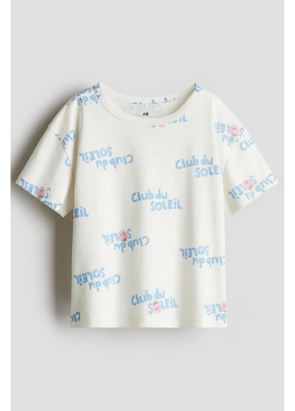 Молочная летняя хлопковая футболка H&M