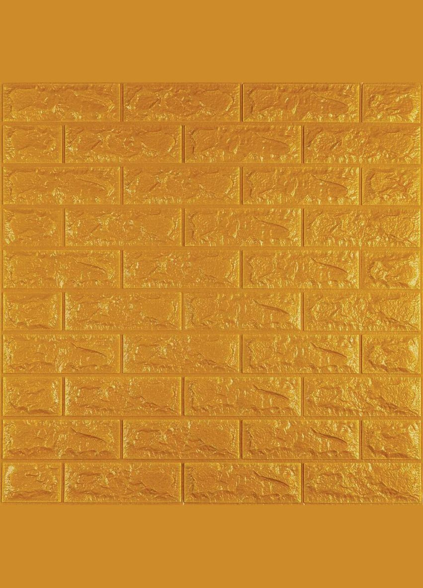 3D панель самоклеящийся кирпич Золотой 700х770х7мм (0117) SW-00000052 Sticker Wall (300242132)