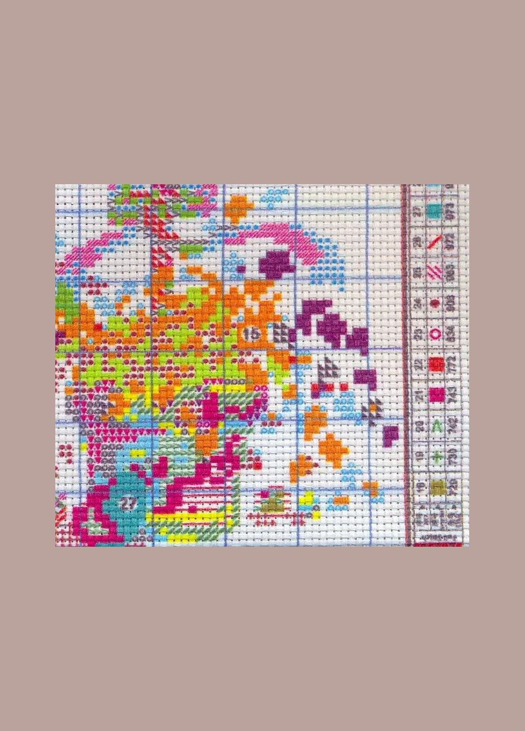 Набор для вышивания по нанесённой на канву схеме "Colorful rich tree". AIDA 14CT printed, 17*31 см Joy Sunday (313613009)