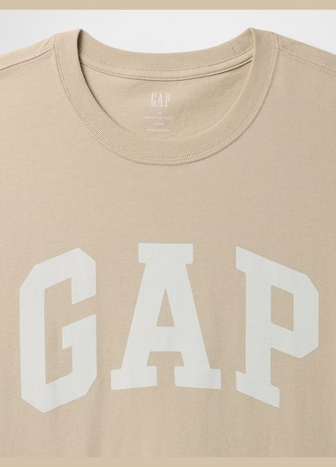 Бежевая футболка-мужская футболка everyday soft logo для мужчин Gap