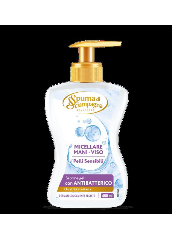 Крем-мыло жидкое с дозатором Мицеллярная вода Sapone Gel Acqua Micellare 400 мл Spuma di Sciampagna (369717657)