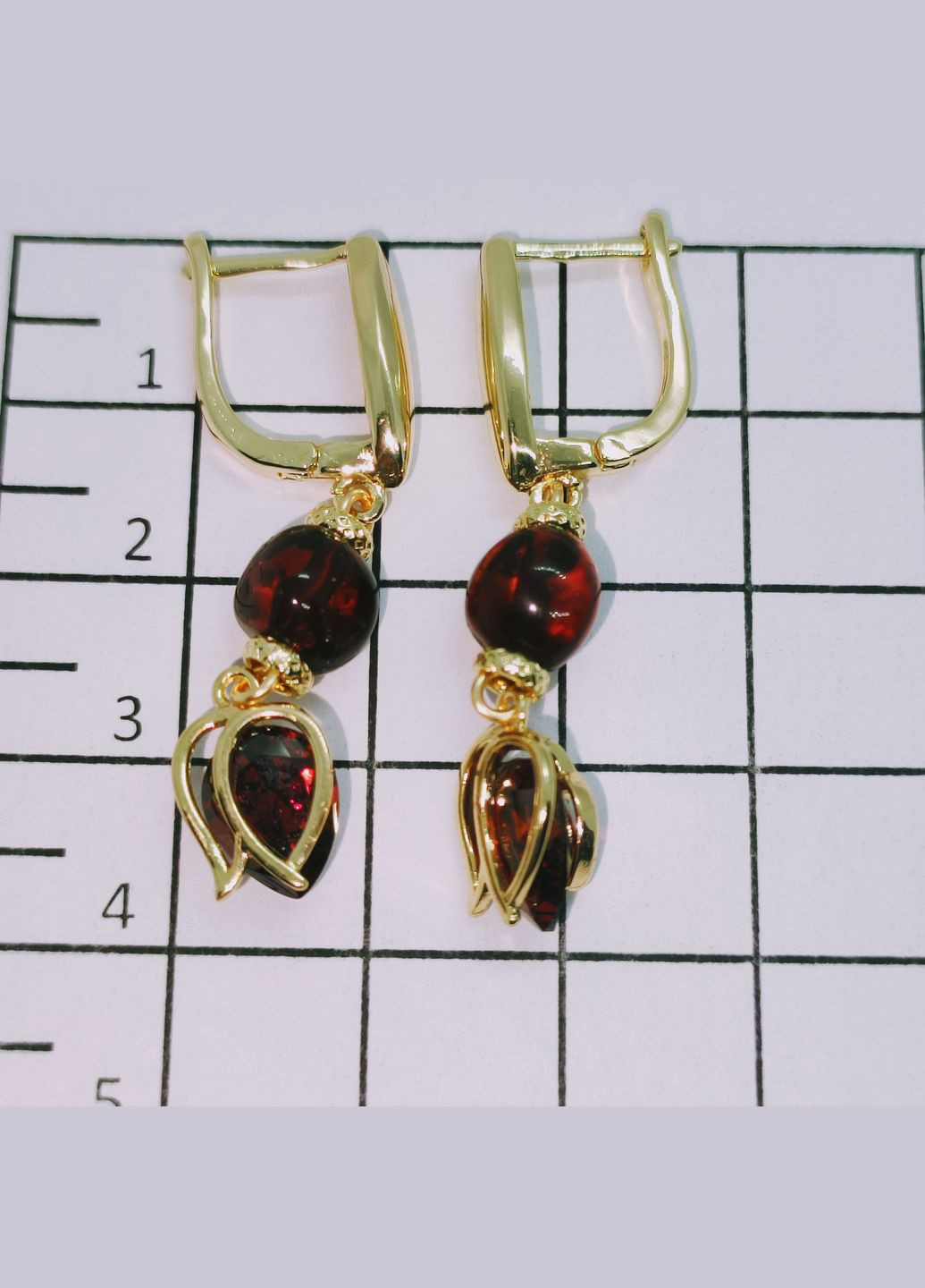 Сережки 3154 з натурального бурштину MINOV (315780007)