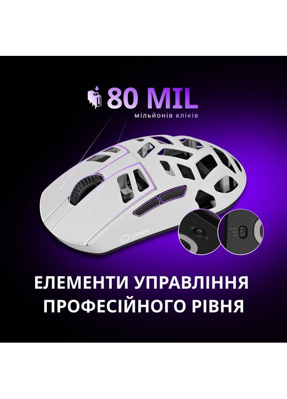 Миша Elite MSE90W Wireless Gaming White (LRG-MSE90W-WH) LORGAR (333800386)