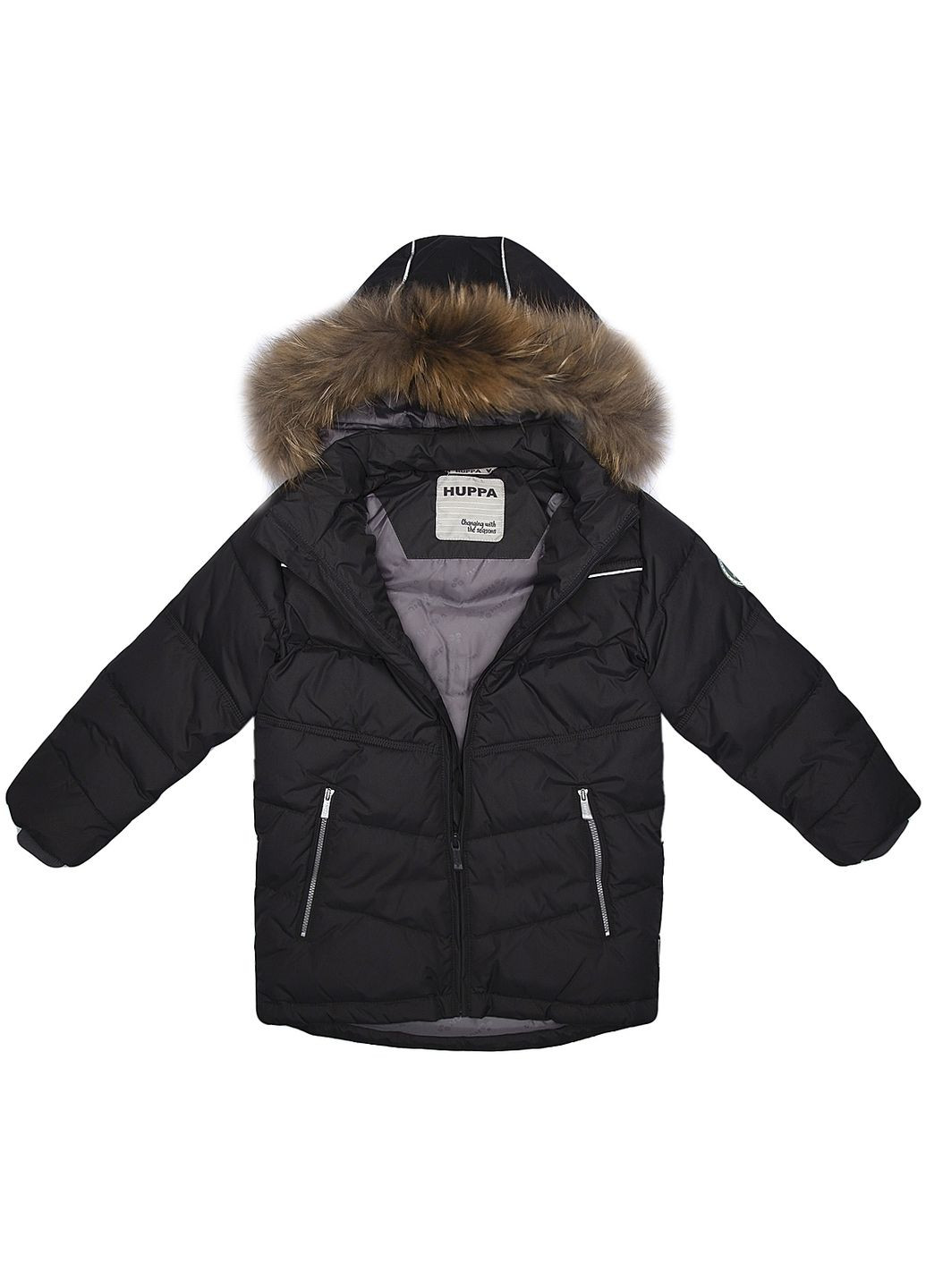 Темно-серая куртка-пуховик moody 1, р.104, темно-серый () Huppa 17470155-00018-104