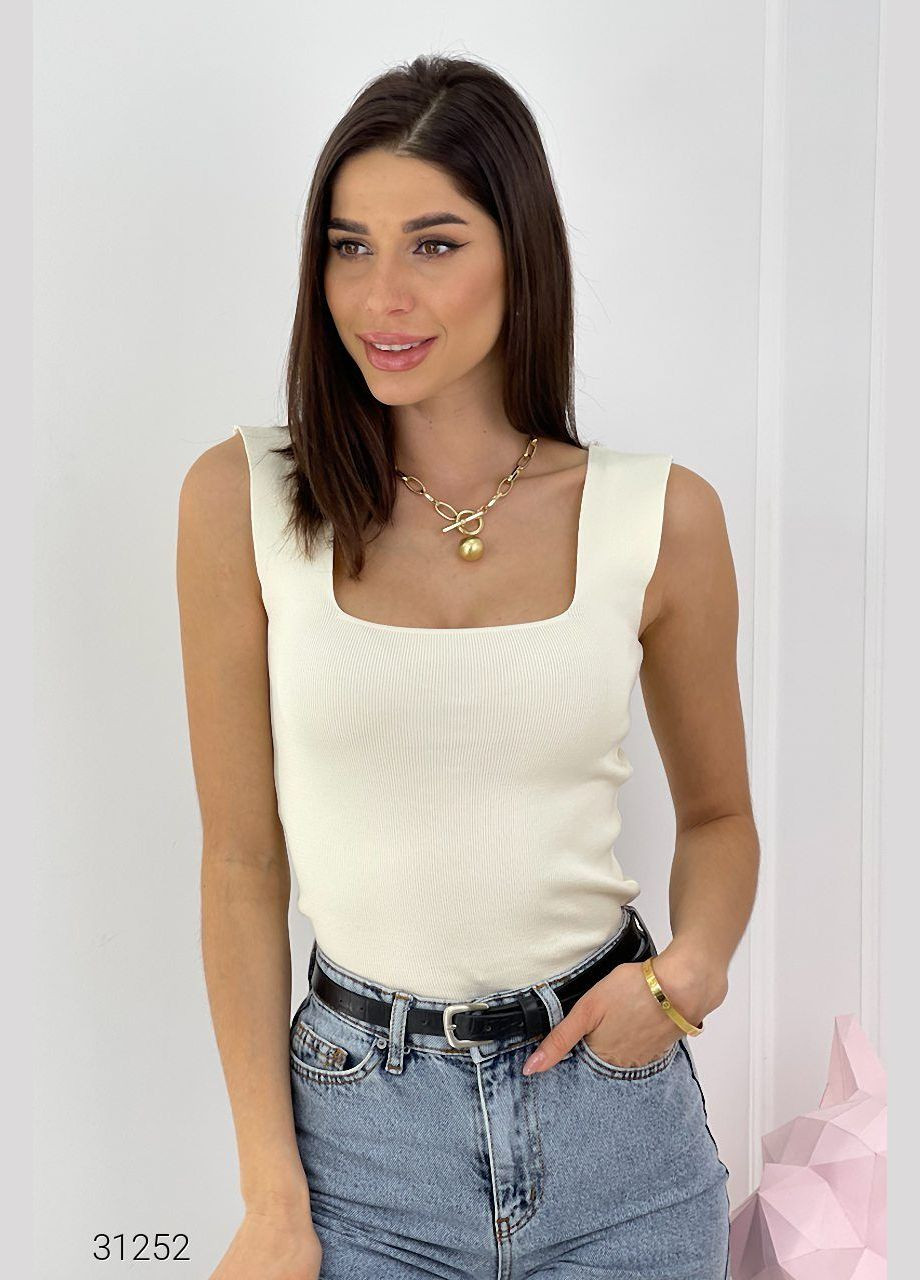 Майка в рубчик с квадратным вырезом Liton — 303775538