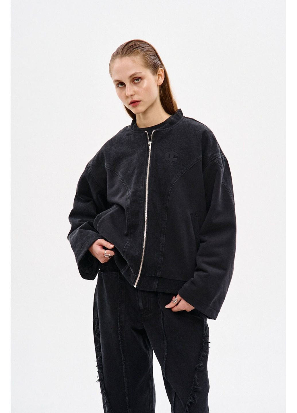 Бомбер NCTRNL из денима "Виксен", черный ТУР (366740738)