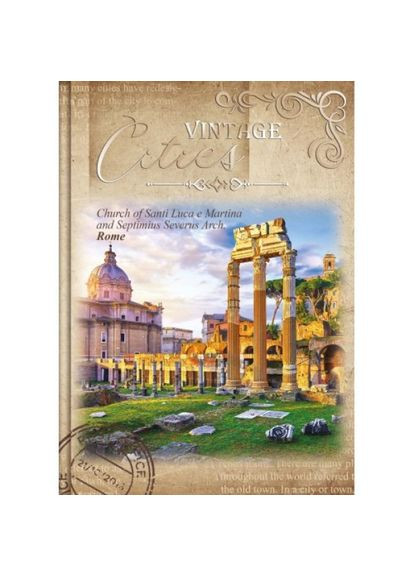 Скетчбук А5/64арк. " " /ТП-71/ серія "CITIES VINTAGE" чисті аркуші, тв. лам. обкл.+ трафарет "Лінія", 80 г/м2, мікс (1/12) Рюкзачок (367761512)