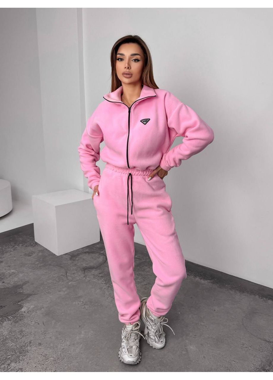 Жіночий теплий комбінезон із флісу Fashion рожевий