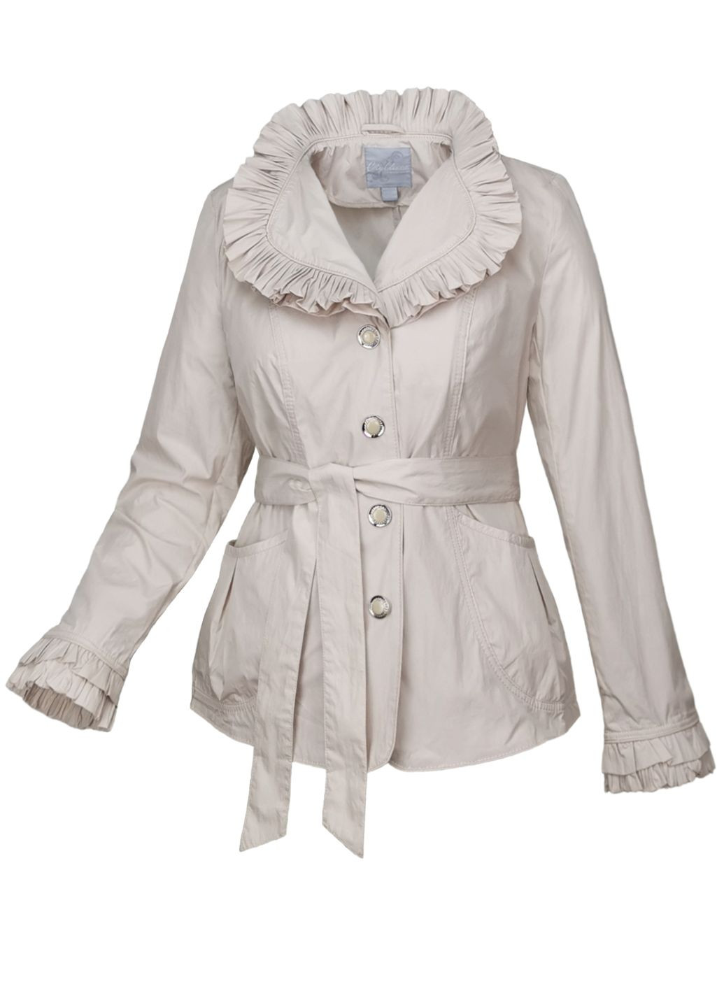 Ветровка пиджак женский без подкладки хлопковый Бежевый City Classic (315698912}