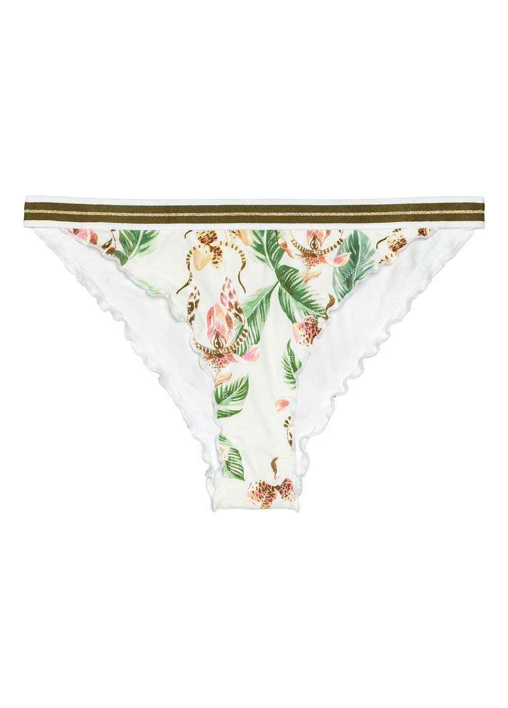 Белые купальные плавки с цветочным принтом H&M