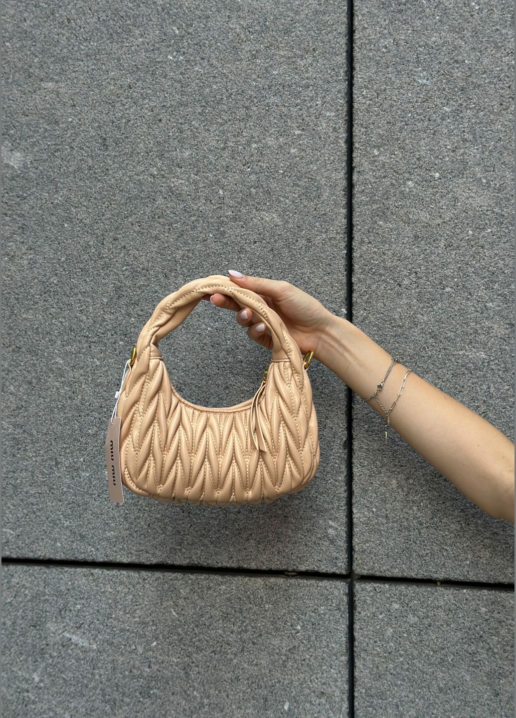 Женская сумка Miu miu 2178 бежевая No Brand (301065004)