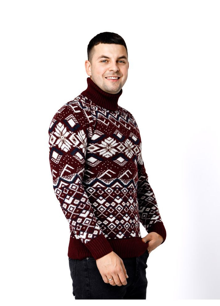 Бордовый зимний мужской свитер цвет бордовый цб-00233269 Gerekli