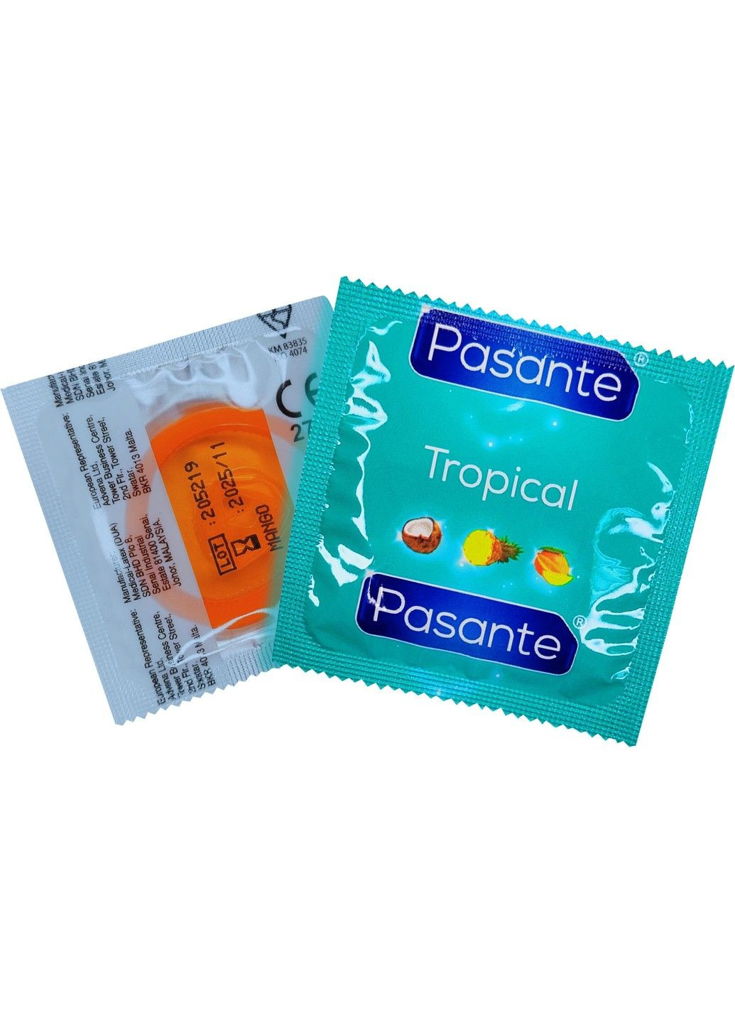 Презервативи зі смаком манго, 53мм, Рasante Tropical condoms Pasante (282849757)