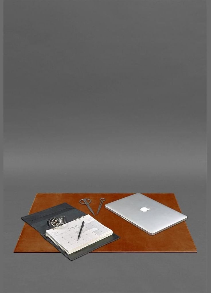 Накладка на стіл керівника - Шкіряний бювар 1.0 Світло-коричневий Crazy Horse (A-027161) BlankNote (332212327)