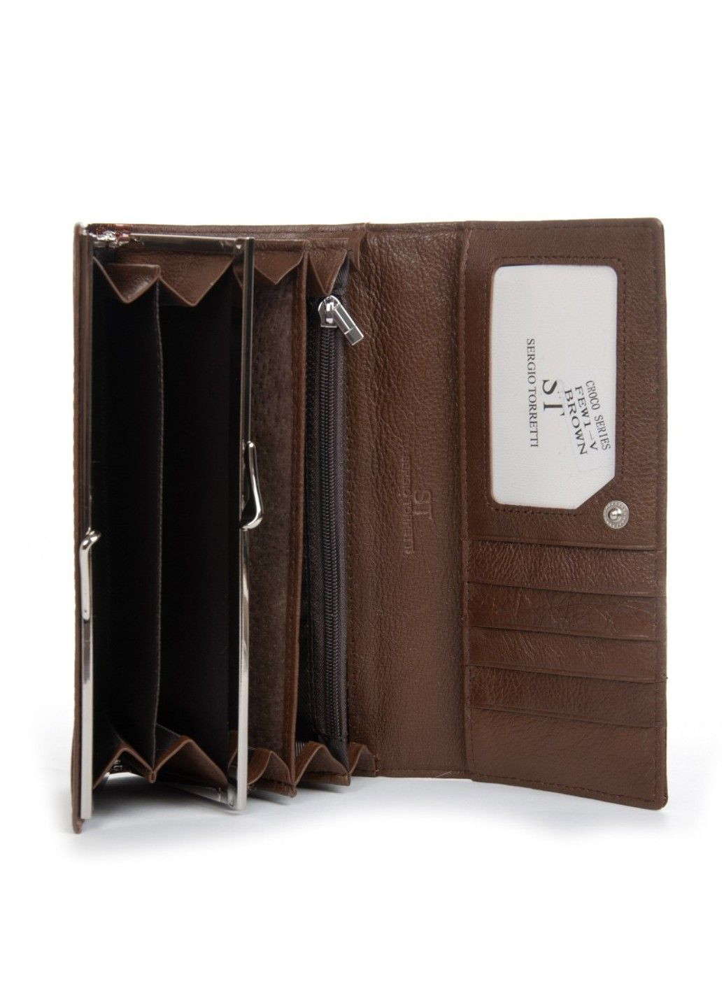Женский кожаный лаковый кошелек SERGIO TORRETTI FEW1-V brown ST (360751413)