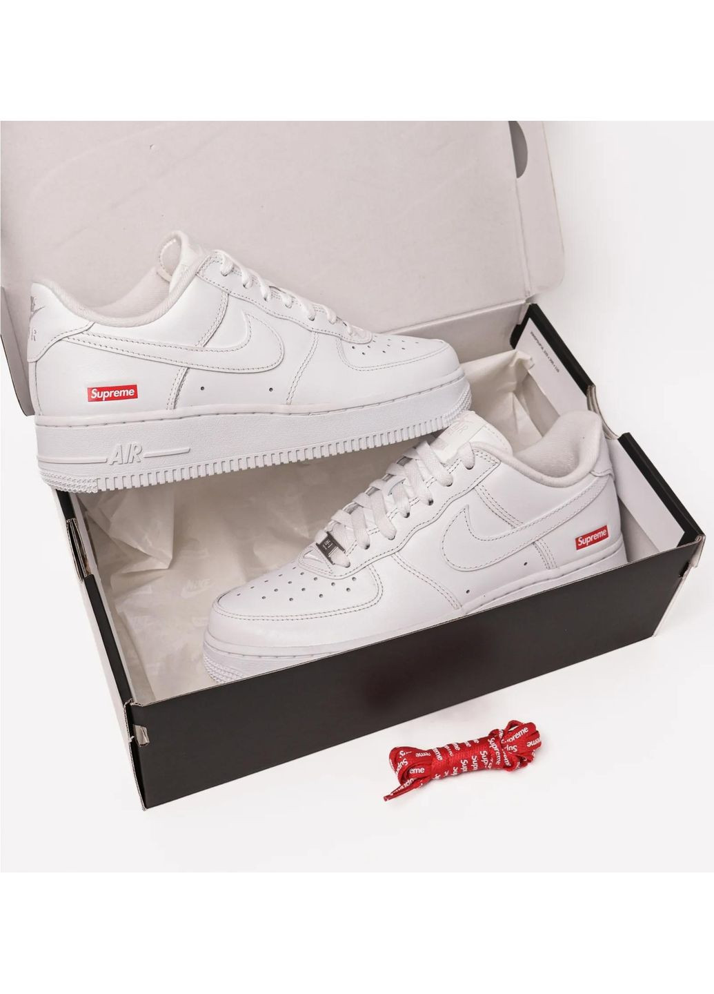 Білі Осінні кросівки чоловічі air force 1 low supreme (cu9225-100) Nike