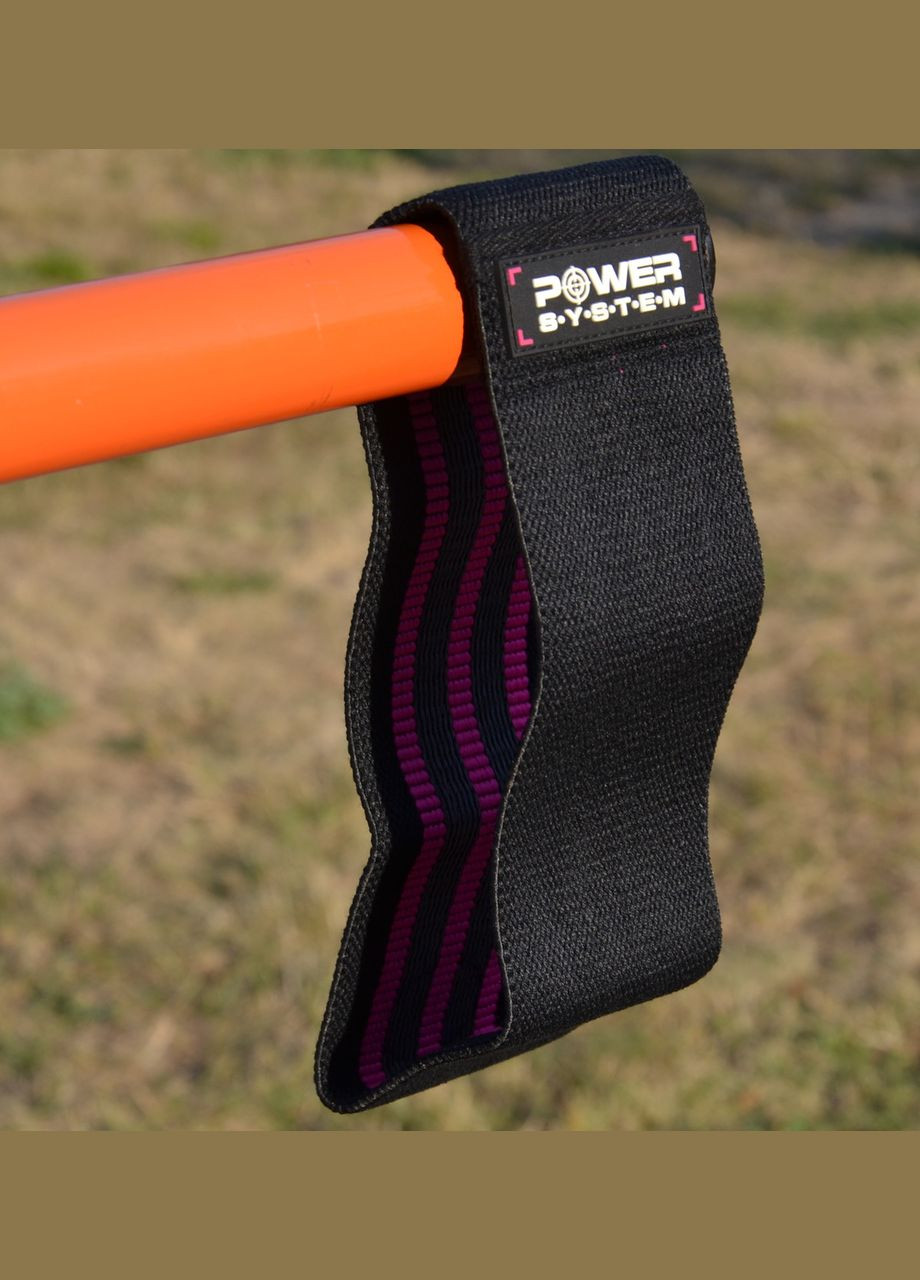 Тканевая резинка для фитнеса и спорта PS-4091 Booty Band LVL 1 Black/Pink (d_64 см. 18-23кг.) Power System (315519044)