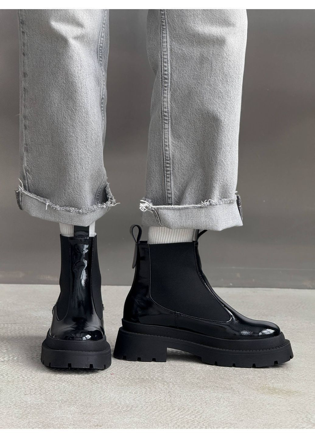 Зимние зимние челси из лакированной кожи Helen