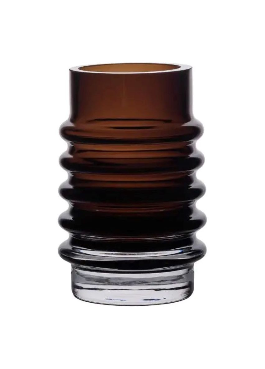 Ваза стеклянная декоративная 18 см в скандинавском стиле для цветов и интерьера 900 мл Черная Jooki (360920793)