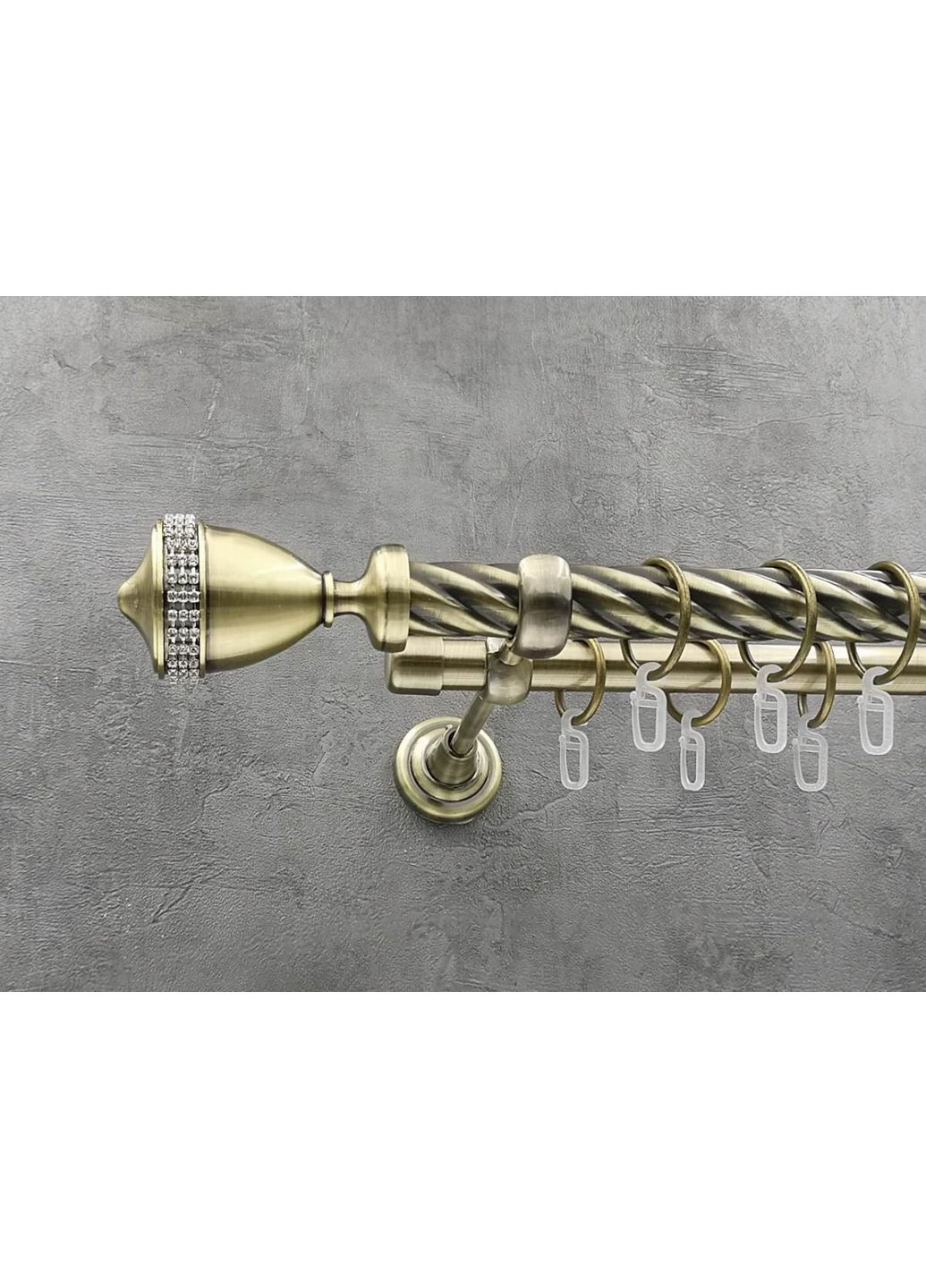 Карниз Етернія кручена штанга подвійний відкритий 25/19 мм 240 см Антик Quadrum (352782551)