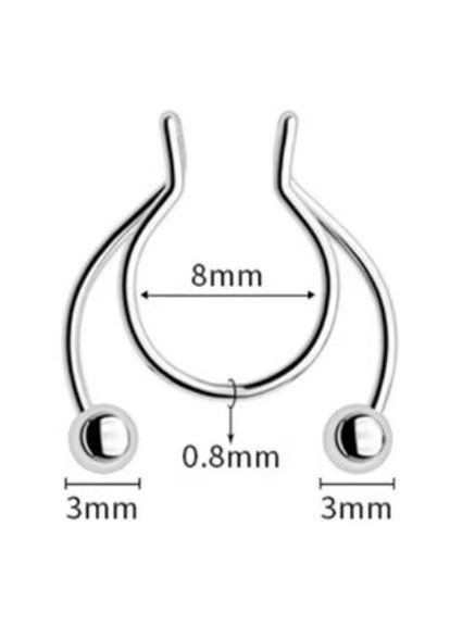 Фейковий септум обманка в ніс пірсинг кліпс Рожеве Золота без проколу No Brand (323652838)