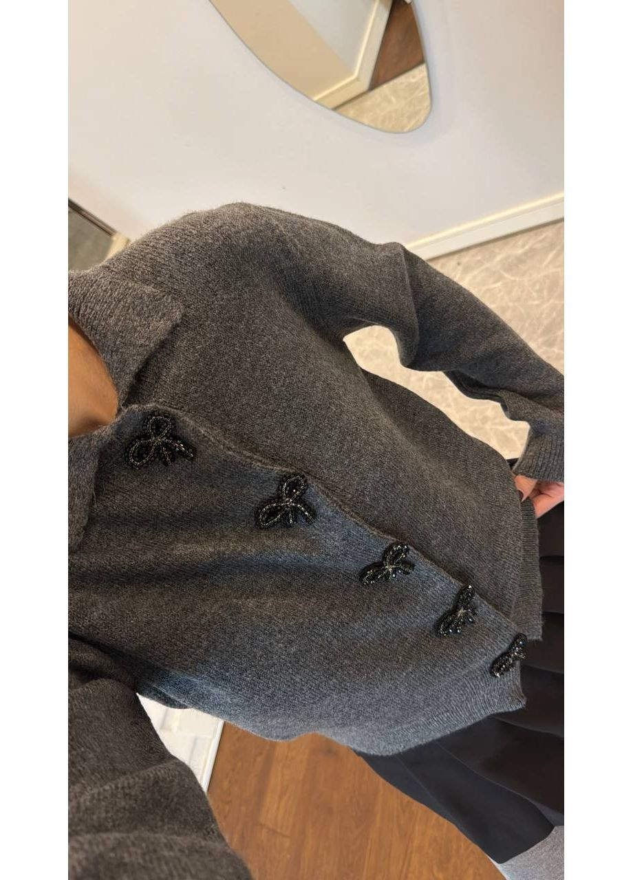 Графитовый демисезонный кардиган Style Point