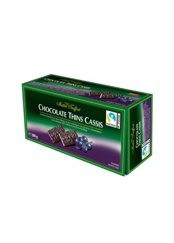 Шоколад чорний зі смаком чорної смородини 200г ТМ Maître Truffout No Brand (360603121)