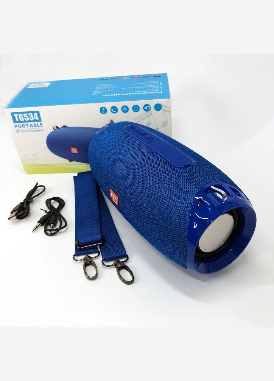 Портативна Bluetooth колонка TG534 SD IPX5 з ремінцем, портативна колонка блютус. Колір: синій TG (372908522)