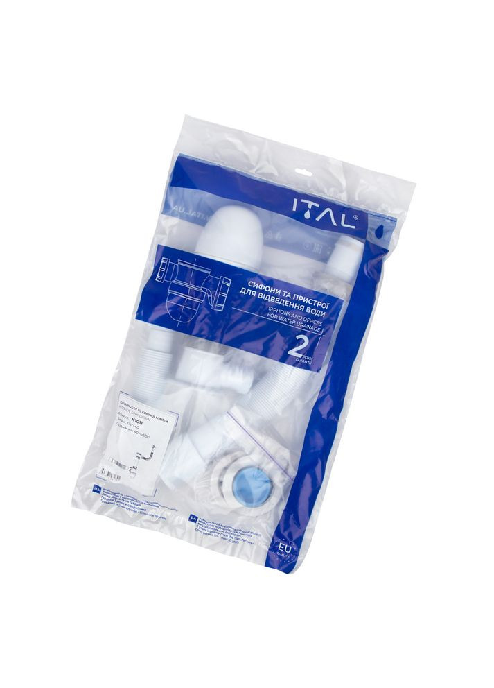 Сифон для кухонної мийки К1011, 1 1/2"х40 ITAL (316095066)