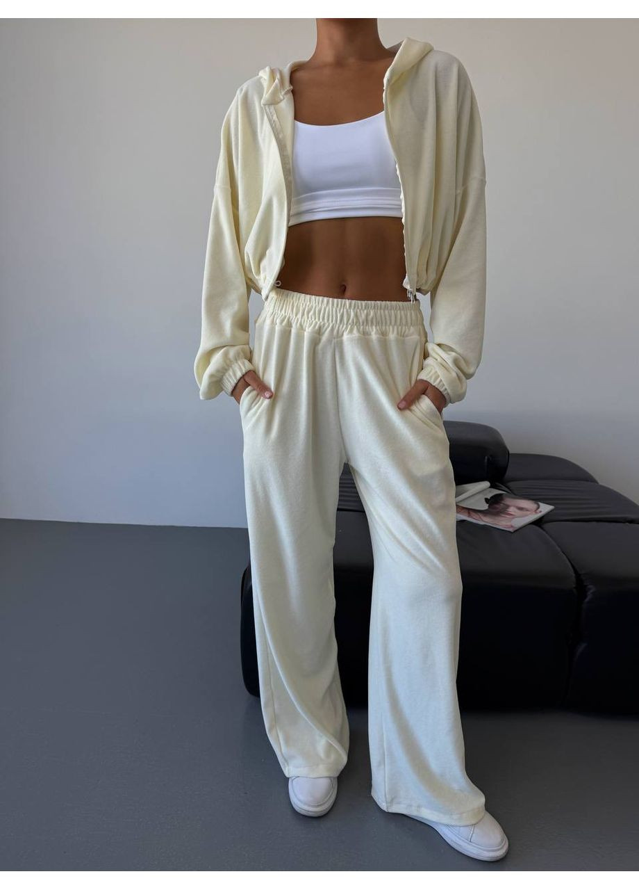 Жіночий велюровий костюм з худі та штанами No Brand Р4936-514 (361030745)