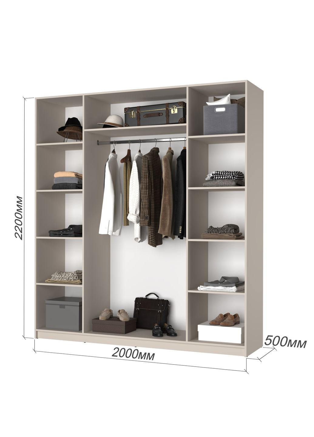 Шафа 4-дверна Оскар ДСП BG, стандарт 200x52x220 см (MBS-4718) MebelStar (366427485)