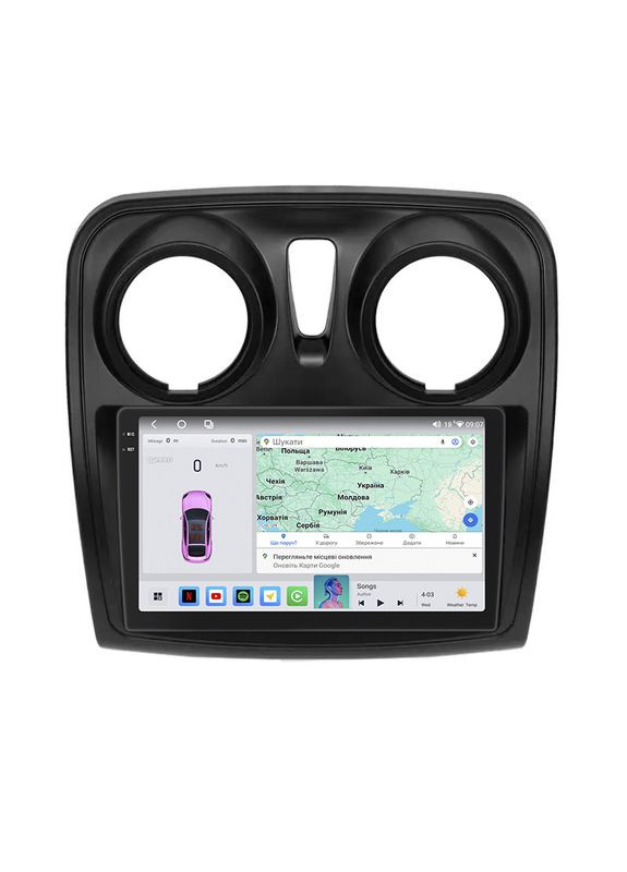 Штатная магнитола для Dacia Lodgy 2012-2017 экран 9" 4/64 QLED CarPlay 4G Wi-Fi GPS 360 Prime 5шт Lesko (336199326)