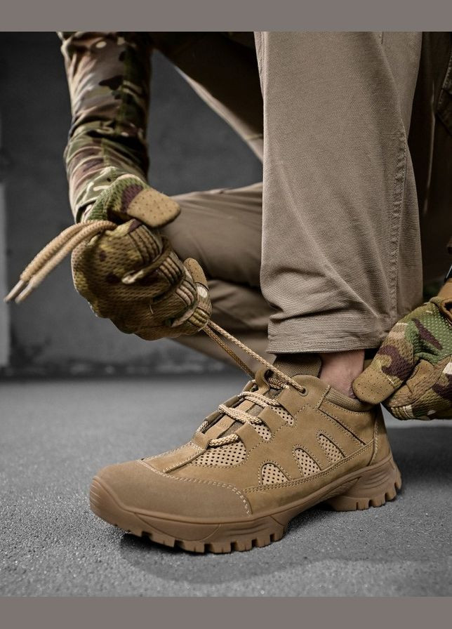 Тактические кроссовки из натуральной кожи койот Freedom (333300768)