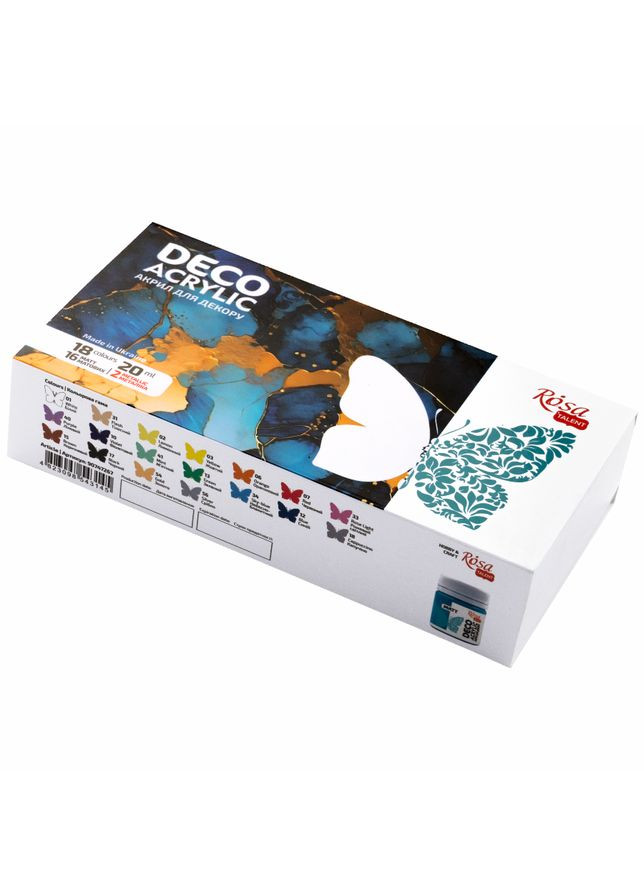 Набір акрилових фарб для декору матові і металіки 18×20 мл Rosa Talent (362661113)