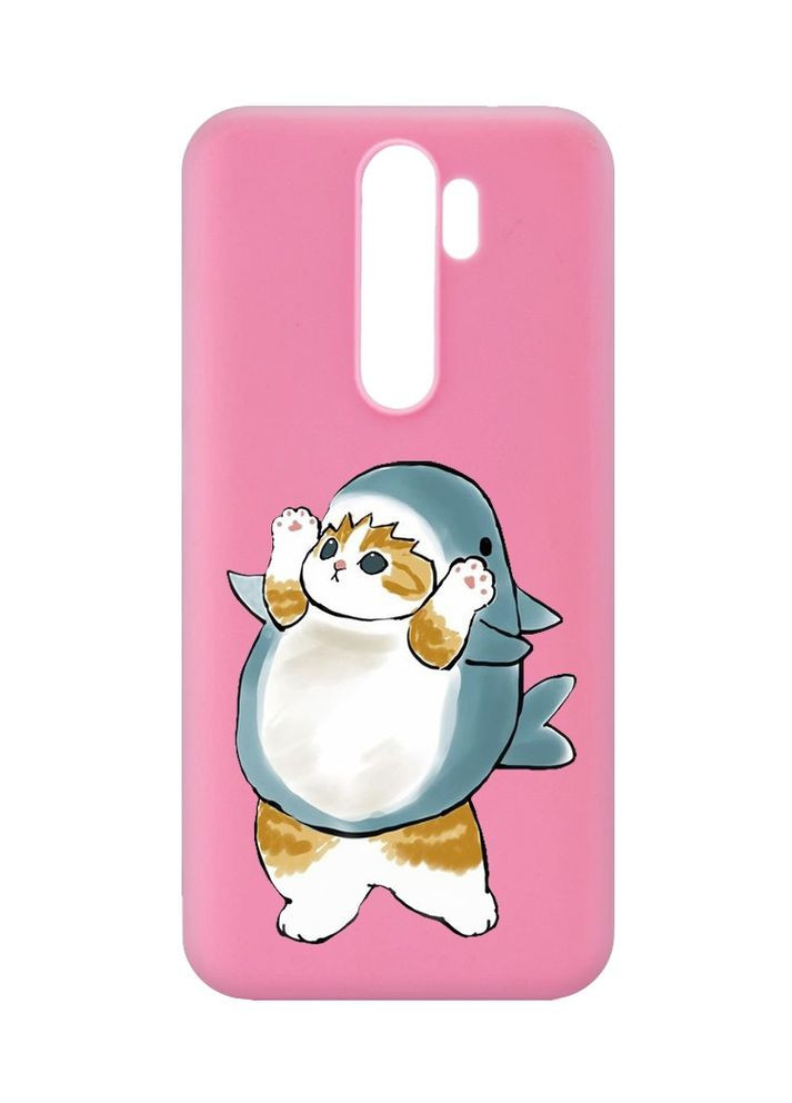 Матовий рожевий чохол на Xiaomi Redmi Note 8 Pro:: Котик акула (принт 379) Creative (355406853)