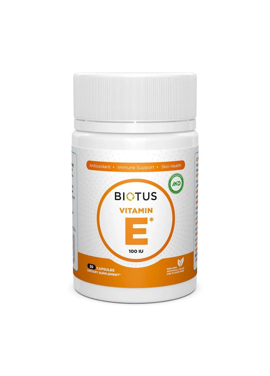 Вітамін Е Vitamin Е, 100 МО, 30 капсул Biotus (361114664)