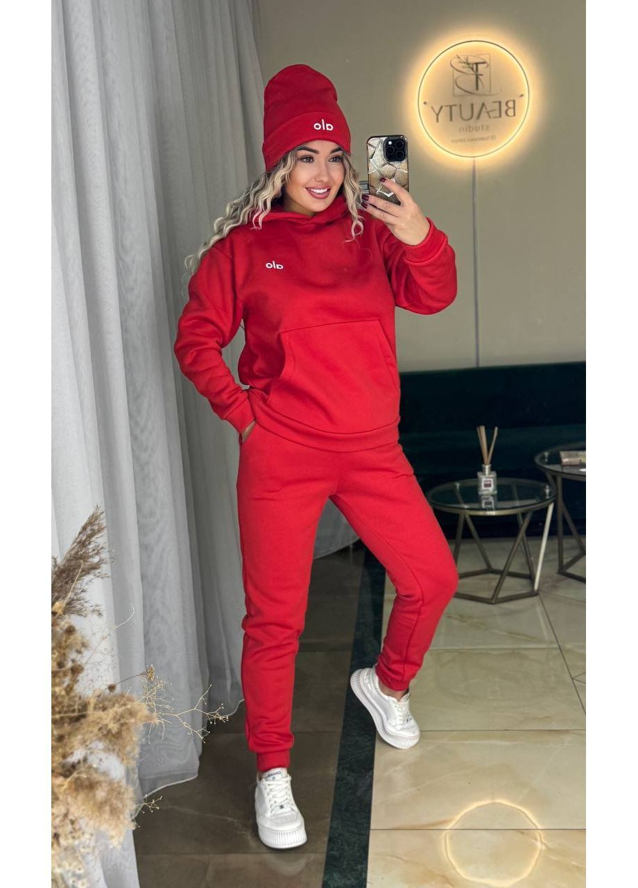 Костюм OLA трійка теплий,трьохнитка на флісі люкс,худі,штани та шапка Україна (366266775)