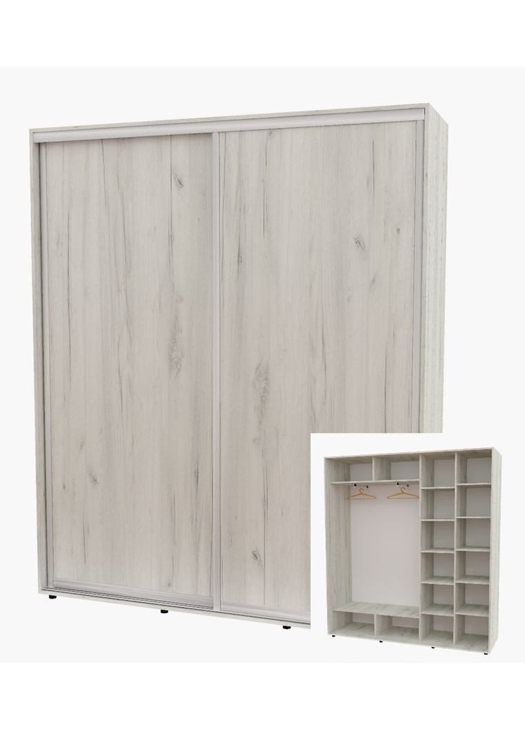Шафа-купе дводверна 190*45*250 см Дуб крафт білий 2 двері ДСП Алекса (360451498)