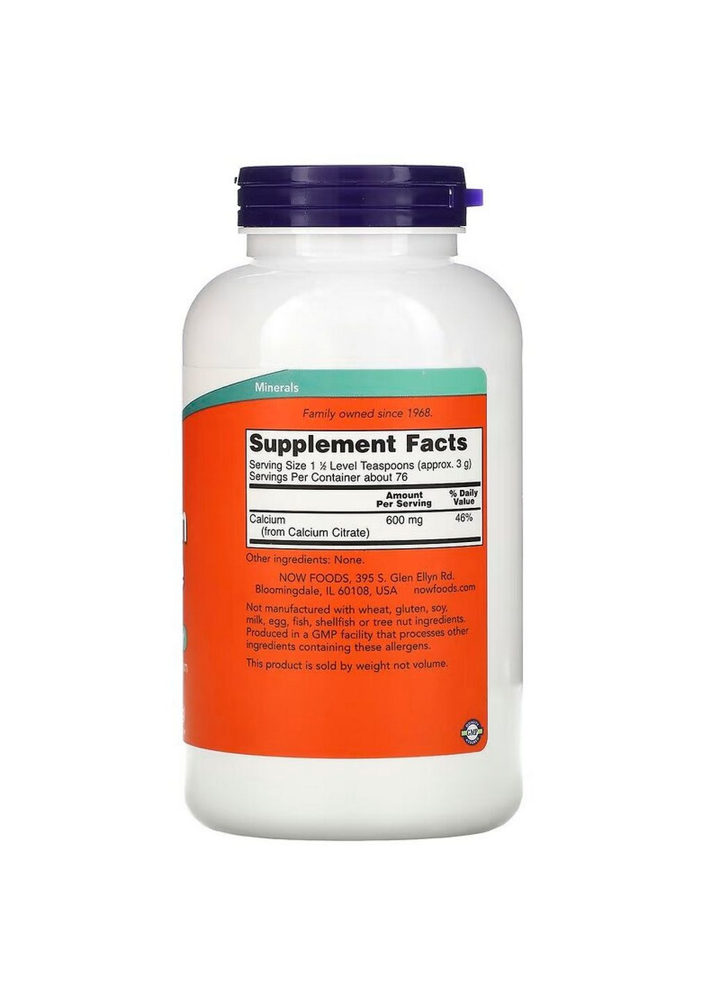 Витамины и минералы Calcium Citrate Powder, 227 грамм Now (293338601)