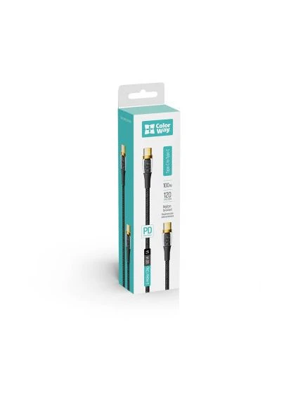 Дата кабель USB-C to USB-C 1.2m 5A 100W transparent head (CW-CBPDCC053-BK) Colorway (396684314)