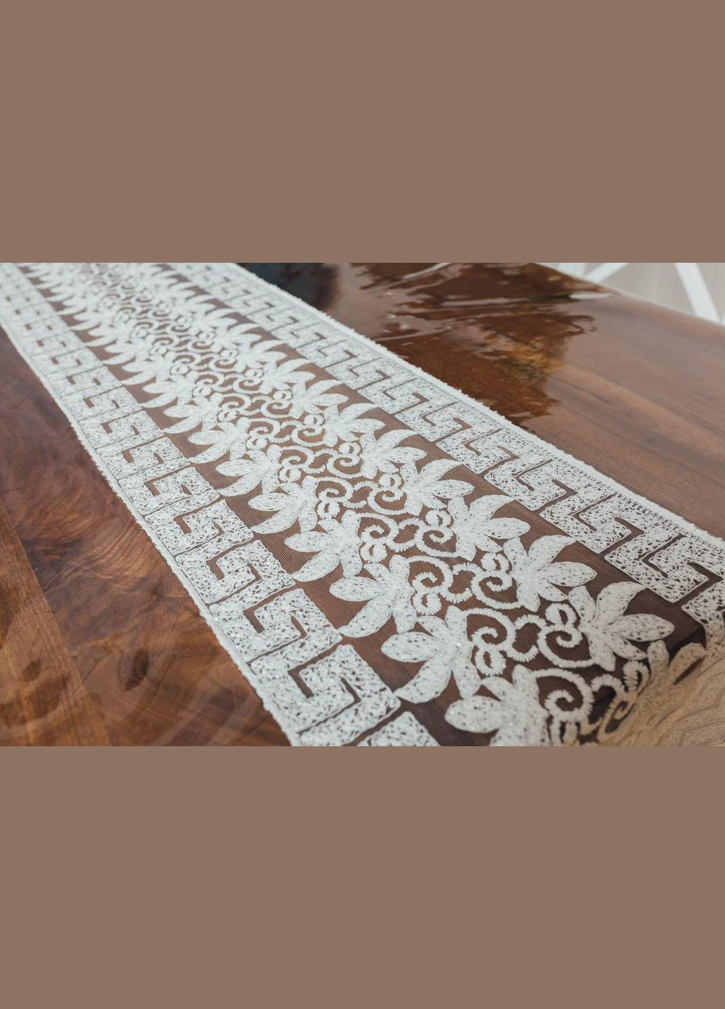 Силіконова скатертина Молочний Версаче Мереживо 240x130см Royal House (315144768)